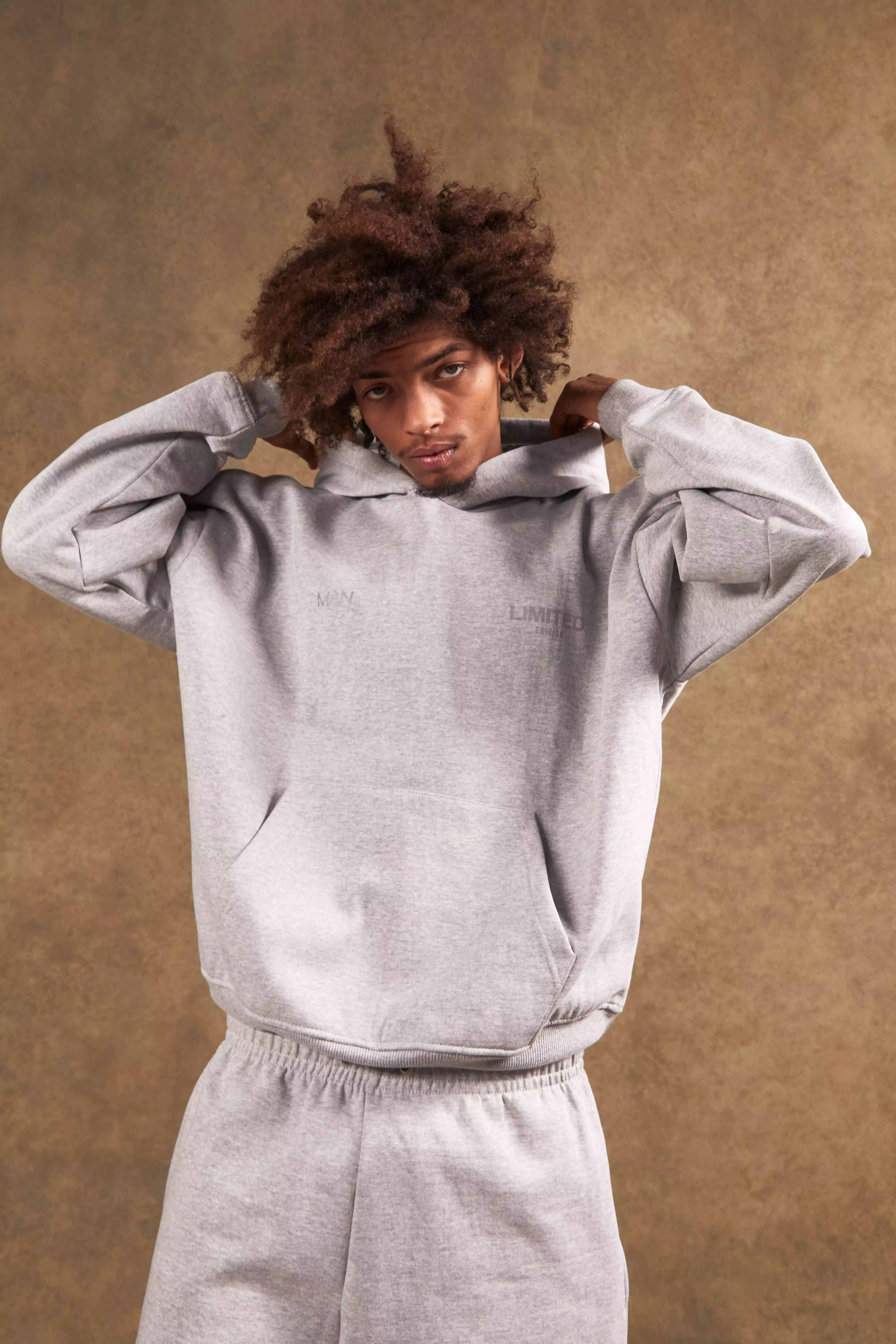 Grey marl oversized cheap hoodie